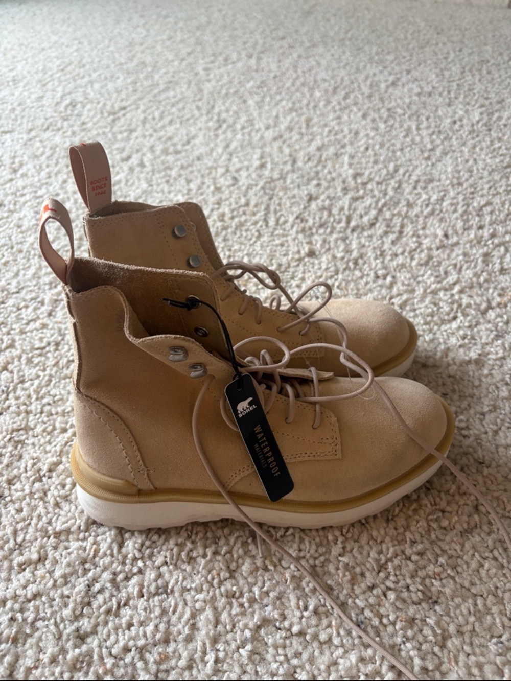 Sorel Women's Tan Suede Combat Boot
